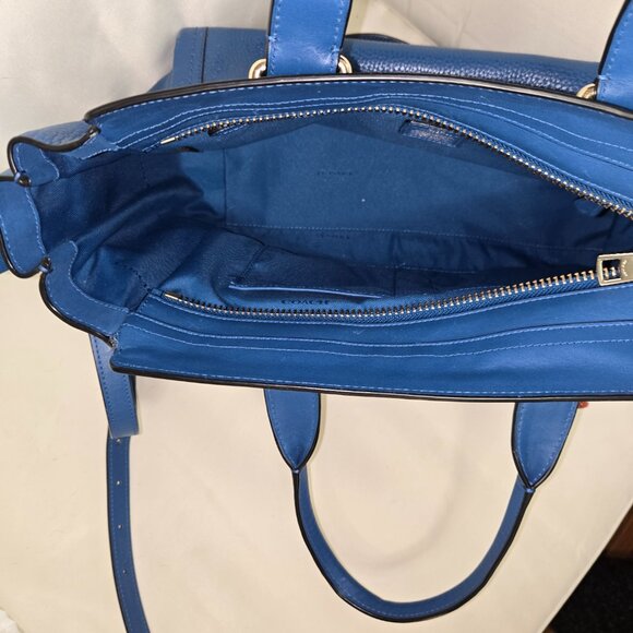 Coach Mercer Turnlock Satchel – Pebbled Leather – Azure Blue – Gold Hardware – - Picture 5 of 8